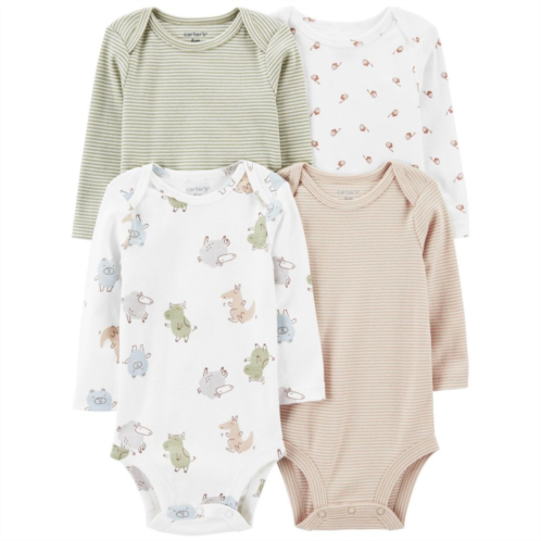 Baby Carters 4-Pack Long Sleeve Patterned Bodysuits