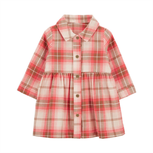Baby Girl Carters Plaid Button Front Shirtdress