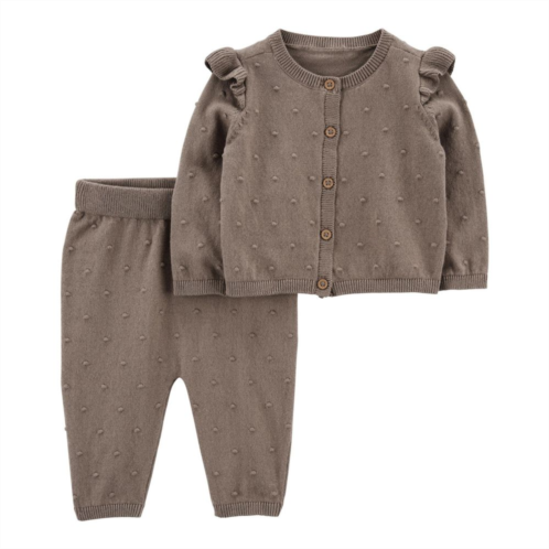 Baby Carters 2-Piece Button-Front Cardigan & Pants Set
