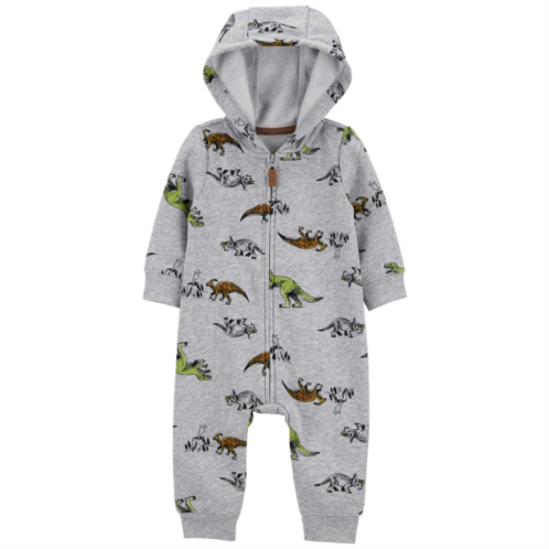 Baby Boy Carters Dinosaur Fleece Hooded Jumpsuit