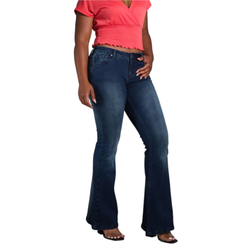 Poetic Justice Womens Mid Rise Flare Jean