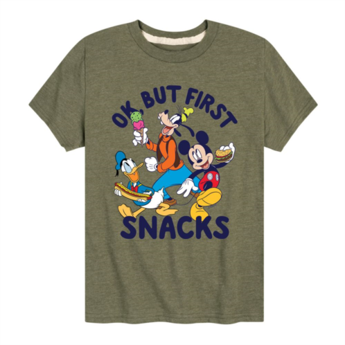 Licensed Character Boys 8-20 Disney Ok But First Snacks Tee