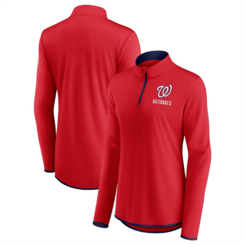 Unbranded Womens Fanatics Branded Red Washington Nationals Worth The Drive Quarter-Zip Jacket