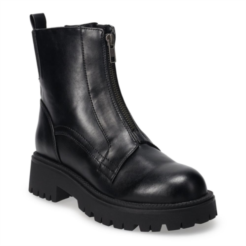 SO Front Zipper Womens Ankle Boots