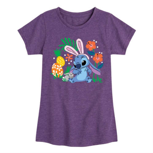 Licensed Character Disneys Lilo & Stitch Girls 7-16 Bunny Flowers Graphic Tee