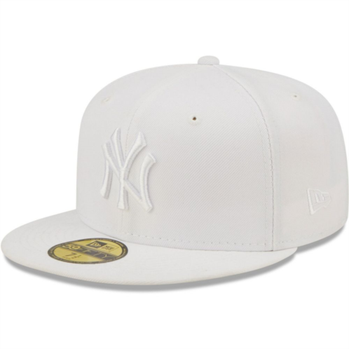 Mens New Era New York Yankees White on White 59FIFTY Fitted Hat