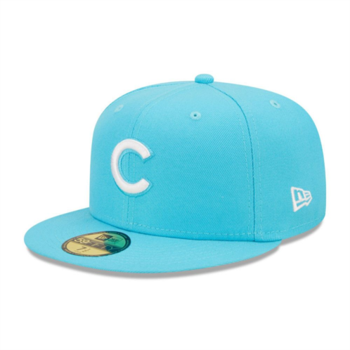Mens New Era Blue Chicago Cubs Vice Highlighter Logo 59FIFTY Fitted Hat