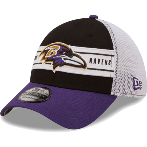 Mens New Era Black/Purple Baltimore Ravens Team Banded 39THIRTY Flex Hat