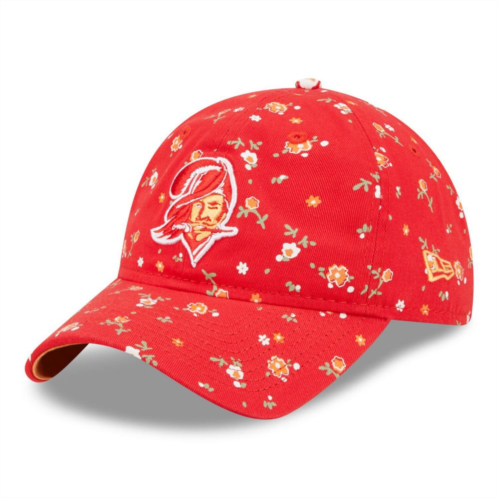 Womens New Era Red Tampa Bay Buccaneers Floral 9TWENTY Adjustable Hat