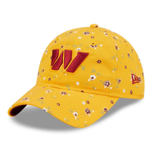 Womens New Era Gold Washington Commanders Floral 9TWENTY Adjustable Hat