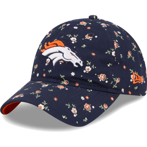 Womens New Era Navy Denver Broncos Floral 9TWENTY Adjustable Hat