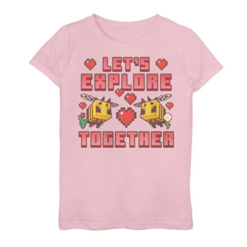 Licensed Character Girls 7-16 Minecraft Lets Explore Together Graphic Tee