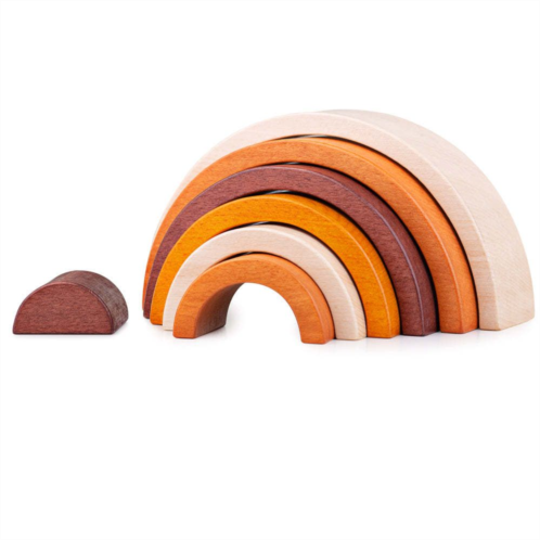 Bigjigs Toys, Natural Wooden Stacking Rainbow - Large