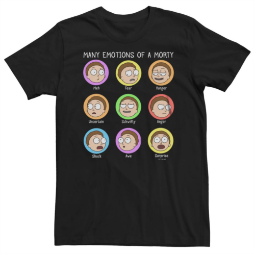 Licensed Character Big & Tall Rick And Morty Faces Emotions Tee