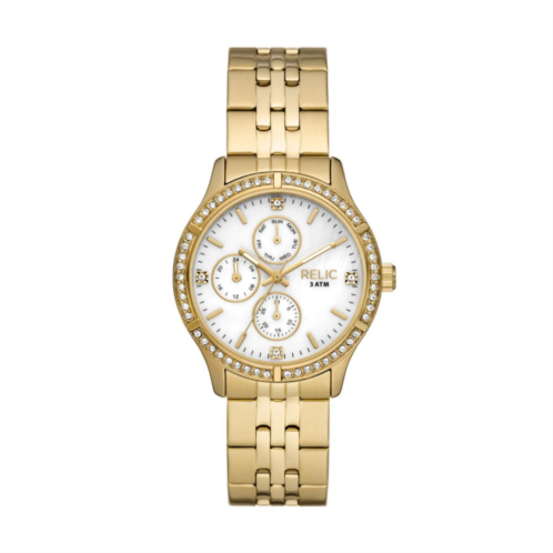 Relic By Fossil Womens Maeve Gold Tone Link Watch - ZR16013