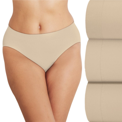 Womens Bali 3-Pack Comfort Revolution Modern Seamless Hi-Cut Panty DFMSH3