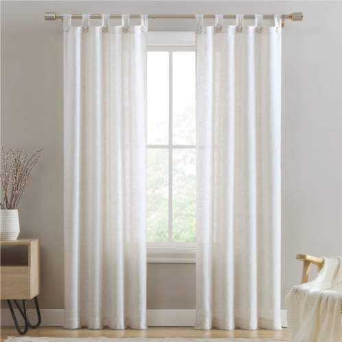 Beatrice Home Fashions Monroe Light Filtering Button Top Set of 2 Window Curtain Panels
