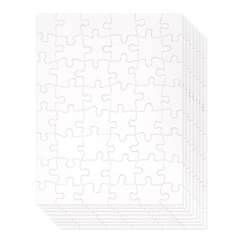 Juvale 48 Piece Blank Jigsaw Puzzles for Kids to Draw and Write on (8.5 x 11 In, 36 Sheets)