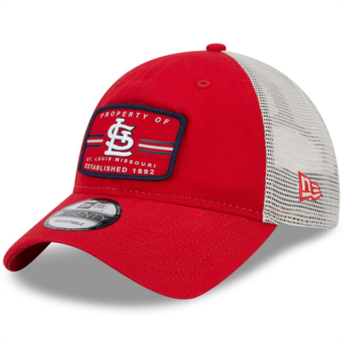 Mens New Era Red St. Louis Cardinals Property Trucker 9TWENTY Snapback Hat