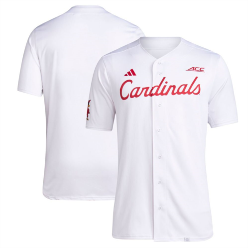 Mens adidas White Louisville Cardinals Team Baseball Jersey