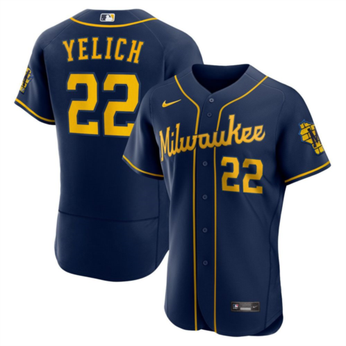Mens Nike Christian Yelich Navy Milwaukee Brewers 50th Season Alternate Authentic Player Jersey