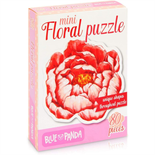 Blue Panda 80 Pieces Mini Floral Jigsaw Puzzles for Adults, 8.4 x 8.6 inches