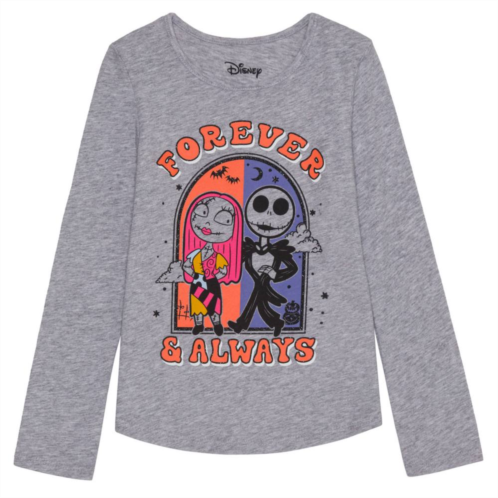 Disneys The Nightmare Before Christmas Girls 4-12 Jack and Sally Forever & Always Long Sleeve Sparkle Graphic Tee by Jumping Beans