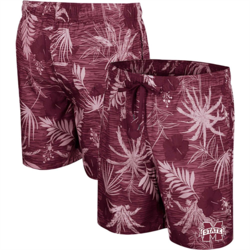 Mens Colosseum Maroon Mississippi State Bulldogs What Else is New Swim Shorts