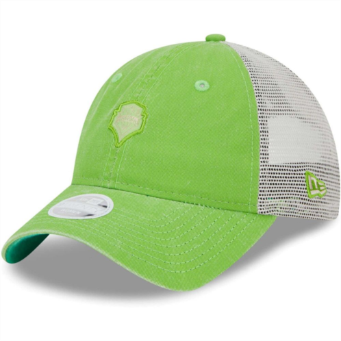 Womens New Era Rave Green Seattle Sounders FC Micro 9TWENTY Adjustable Hat