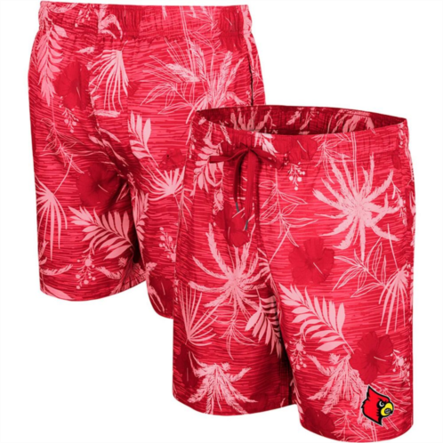 Mens Colosseum Red Louisville Cardinals What Else is New Swim Shorts