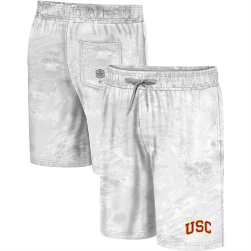 Mens Colosseum White USC Trojans Realtree Aspect Ohana Swim Shorts