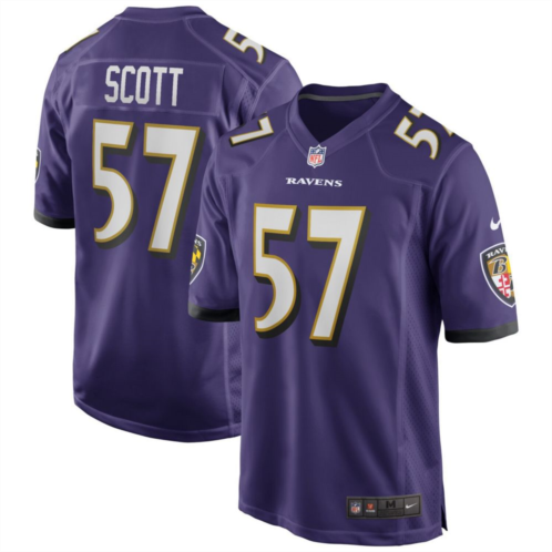 Mens Nike Bart Scott Purple Baltimore Ravens Game Retired Player Jersey