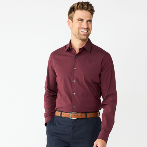 Mens Apt. 9 Premier Flex Solid Regular-Fit Wrinkle Resistant Dress Shirt