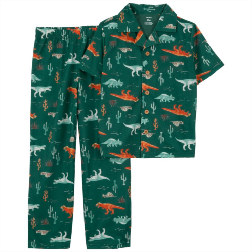 Boys 4-14 Carters Dinosaur Print Collared Pajama Shirt & Pajama Pants Set