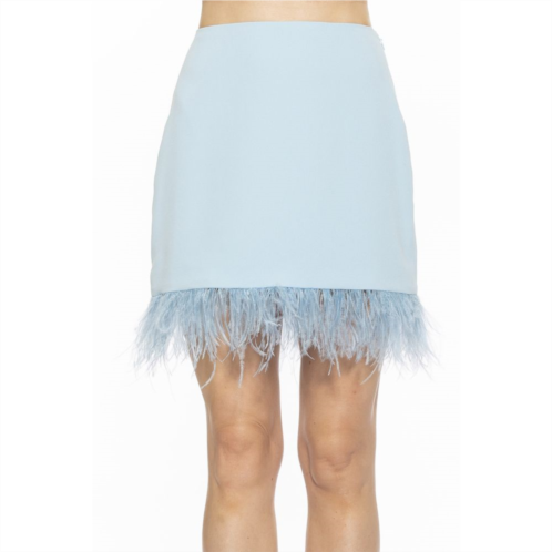Womens ALEXIA ADMOR Flora Classic Mini Skirt With Feather Trim