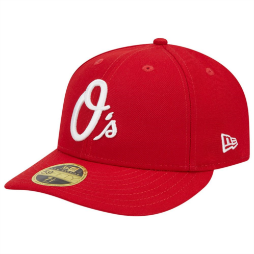 Mens New Era Scarlet Baltimore Orioles Low Profile 59FIFTY Fitted Hat