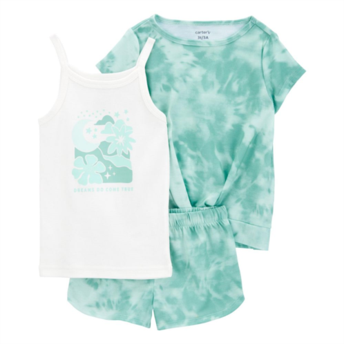 Toddler Girl Carters 3-Piece Tie-Dye Pajama Tops & Short Set