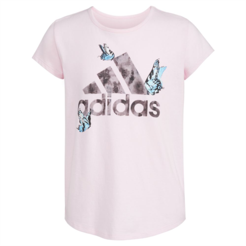 Toddler Girl adidas Butterfly Print Logo Essential Graphic Tee