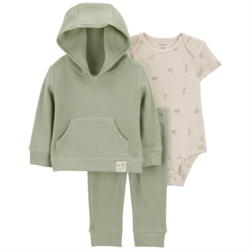Baby Boys Carters 3-Piece Little Hooded Pullover, Bodysuit, and Joggers Set