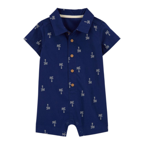 Baby Boy Carters Palm Tree Print Collared Romper