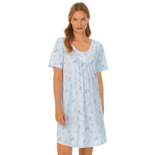 Womens Carole Hochman Cotton Short Sleeve Nightgown