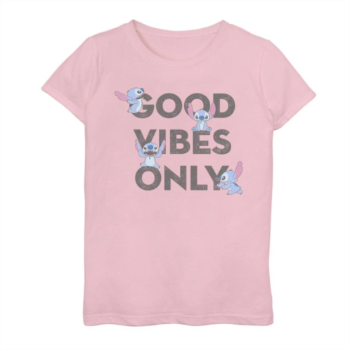 Licensed Character Disneys Lilo & Stitch Girls Good Vibes Only Alien Tee