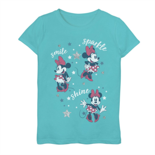 Licensed Character Disneys Minnie Mouse Girls Smile, Sparkle And Shine Tee