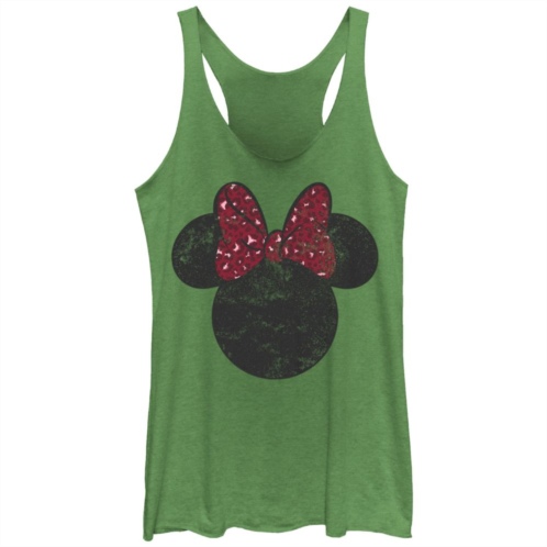 Licensed Character Disneys Juniors Minnie Mouse Silhouette Tri-Blend Racerback Tank Top