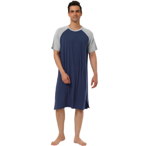 Lars Amadeus Mens Nightshirt Nightwear Comfy Lounge Soft Pajamas Loose Sleep Shirt Nightgown