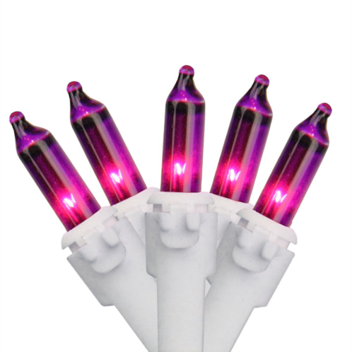 Christmas Central Set of 100 Purple-Pink Mini Christmas Lights 2.5 Spacing - White Wire