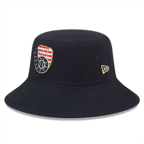 Mens New Era Navy Milwaukee Brewers 2023 Fourth of July Bucket Hat