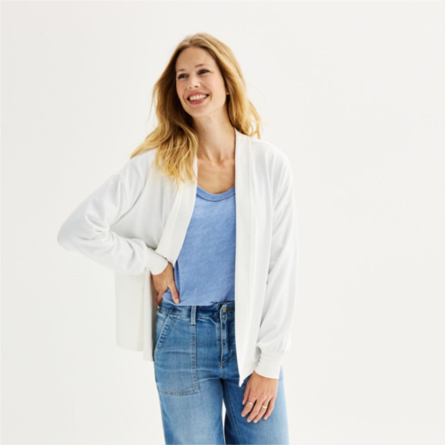 Womens Sonoma Goods For Life Super Soft Ribbed Cardigan