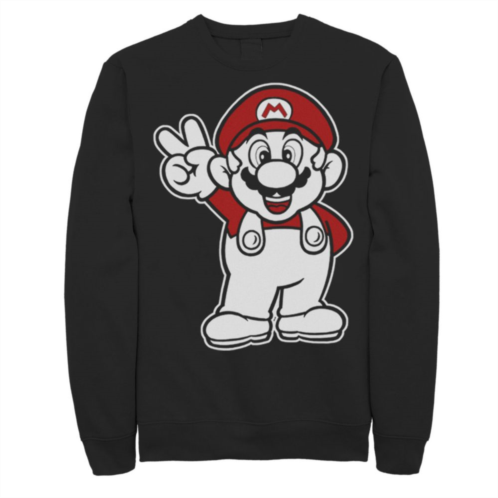 Big & Tall Nintendo Super Mario Bros Peace Sign Fleece Sweatshirt