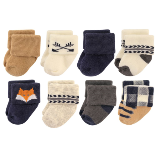 Hudson Baby Infant Boy Cotton Rich Newborn and Terry Socks, Forest